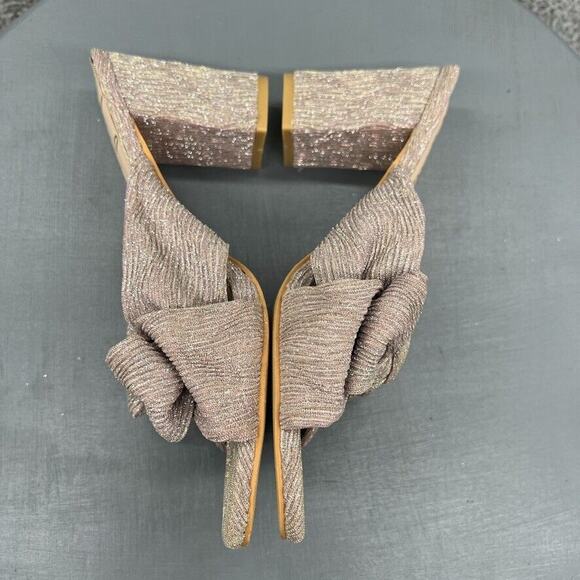 Lulus Dorothea Taro Shimmer Knotted High Heel Sandals Size 8.5 - Picture 8 of 15